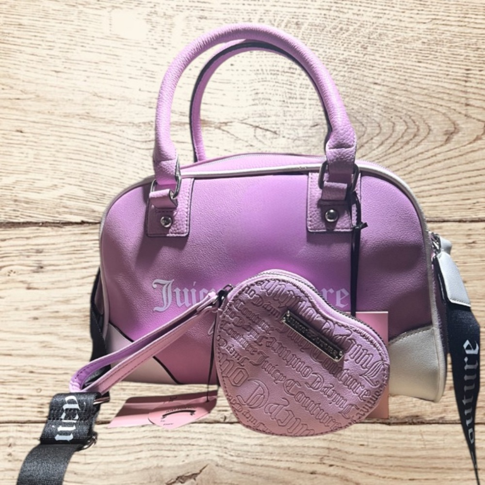 Juicy Couture Fondant Pink Fashionista Sports Bowler Bag w/ Zip around wallet - Picture 1 of 12